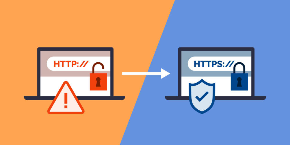 Imagen simbolizando la seguridad de una dirección url https vs https
